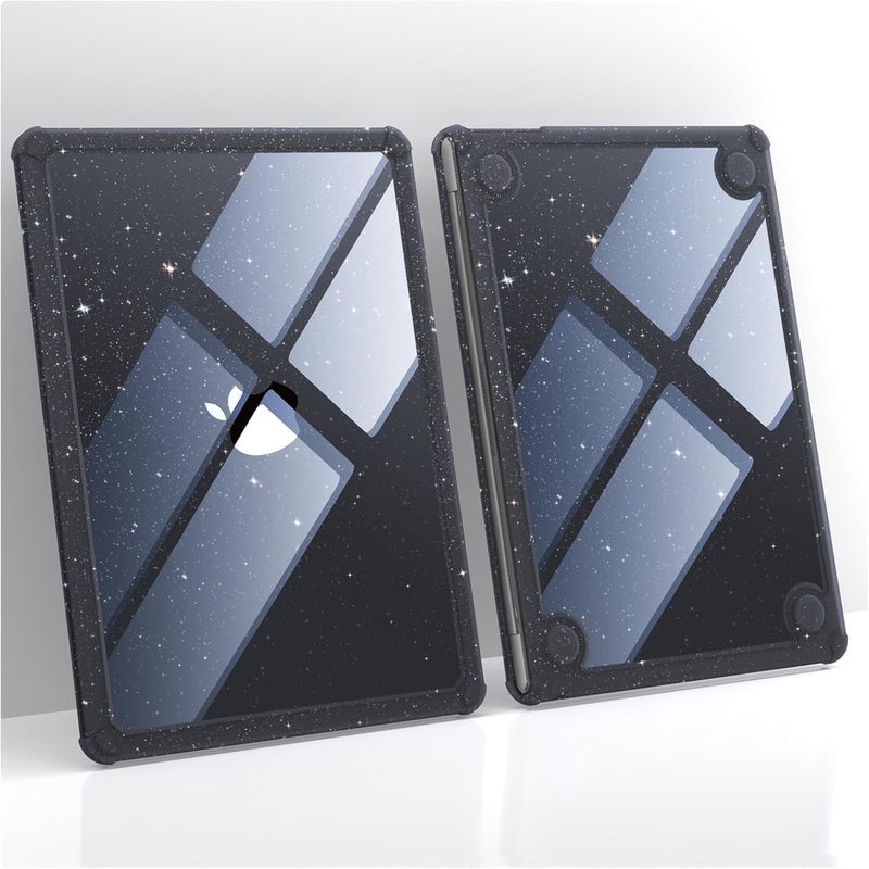 soonjet for MacBook Air 13.6 inch Case M4 M3 M2 2025 2024-2022, Model A3240 A3113 A2681 [Glitter ShockBumper] [Military Drop Protection] Hard Shell Cover for MacBook Air 13 inch Case - Twinkle Black - Image 1